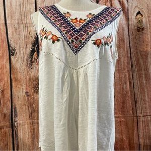 Sundance Medium floral embroidered tank